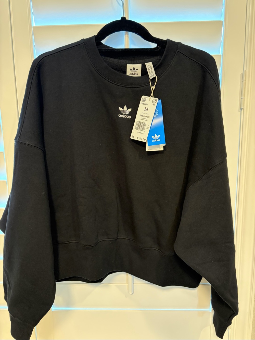 adidas Black Trefoil Logo Pullover Sweatshirt